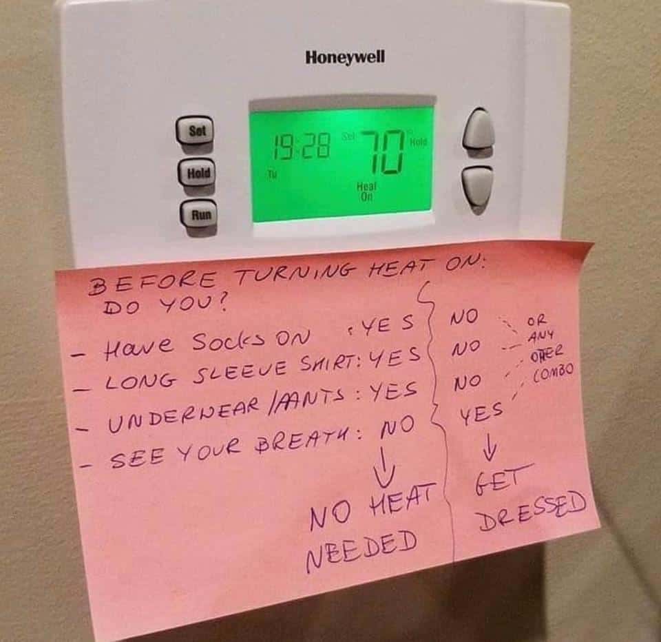 Vacation rental heating instructions