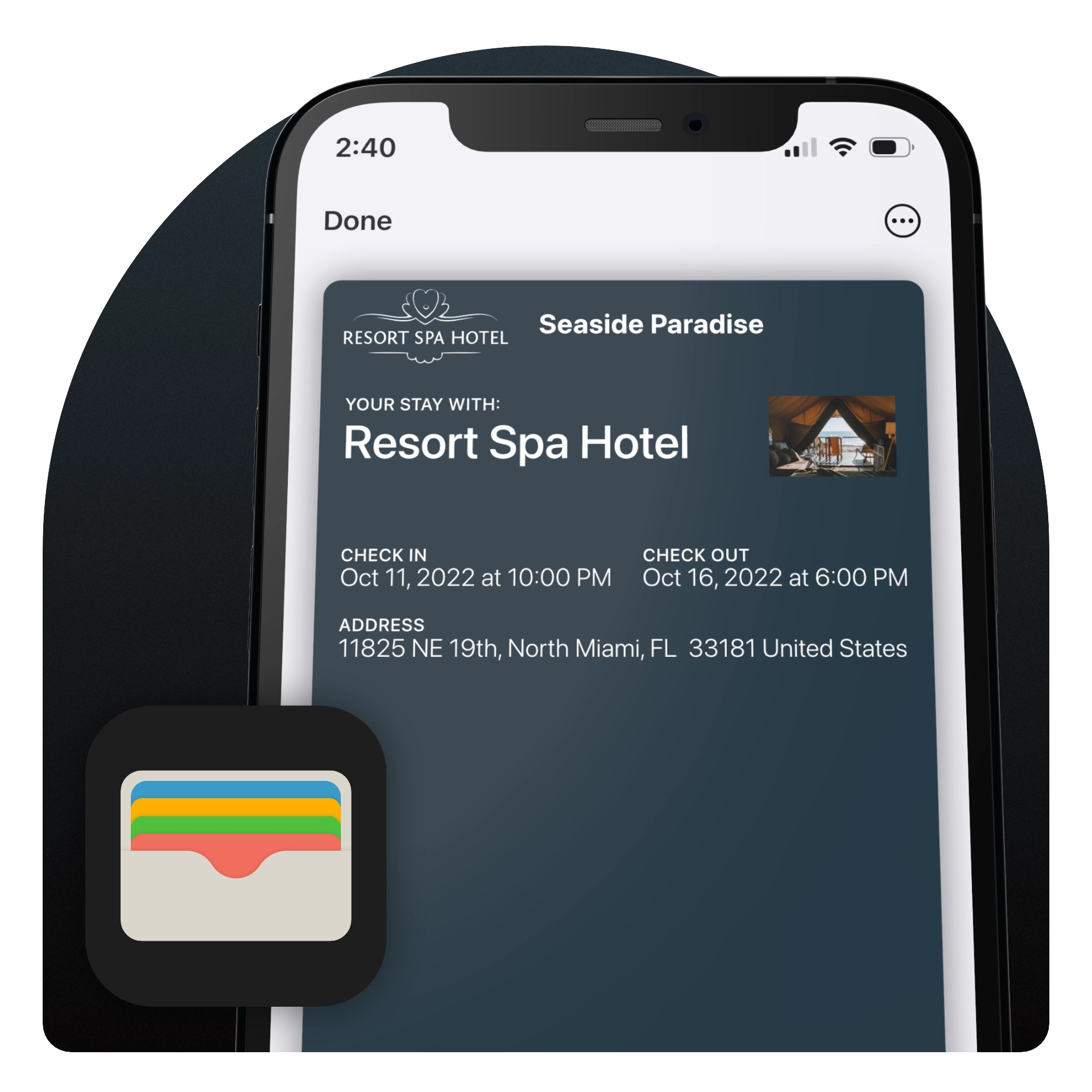 Guests can add your booking to their Apple Wallet