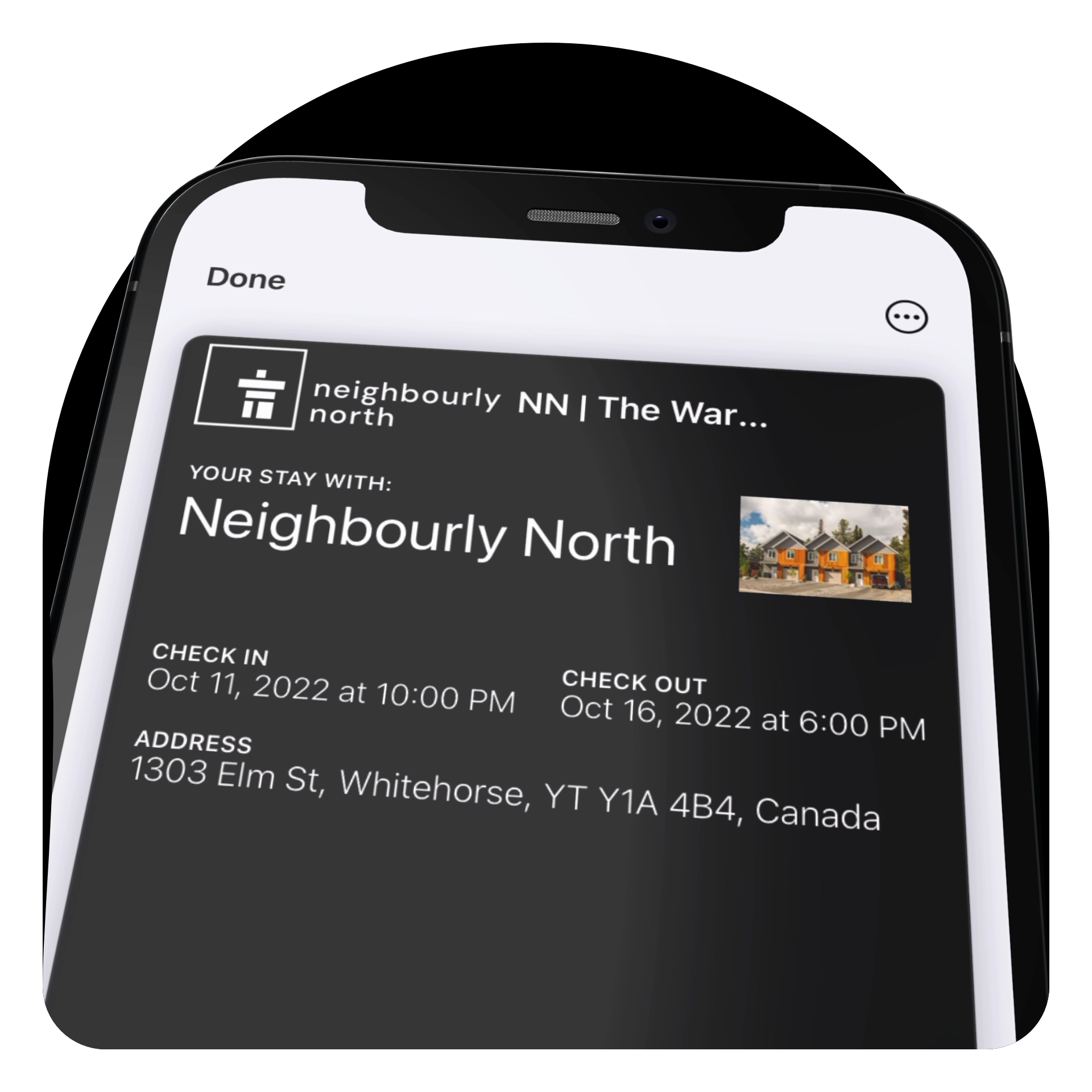 Accommodation details in the guest's Apple wallet