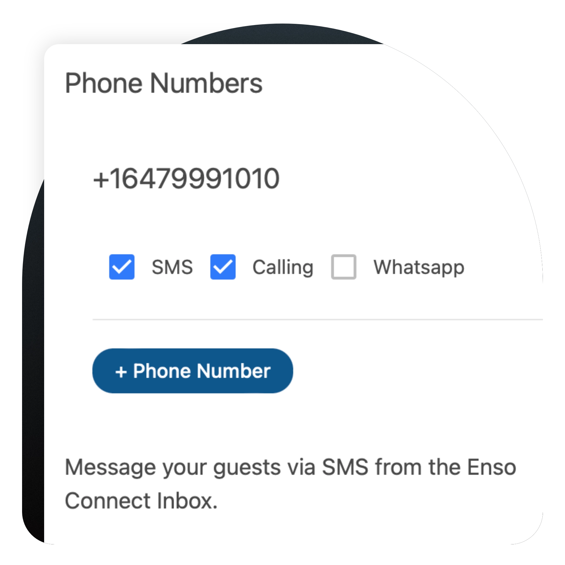 Saving phone numbers in Enso Connect's unified inbox