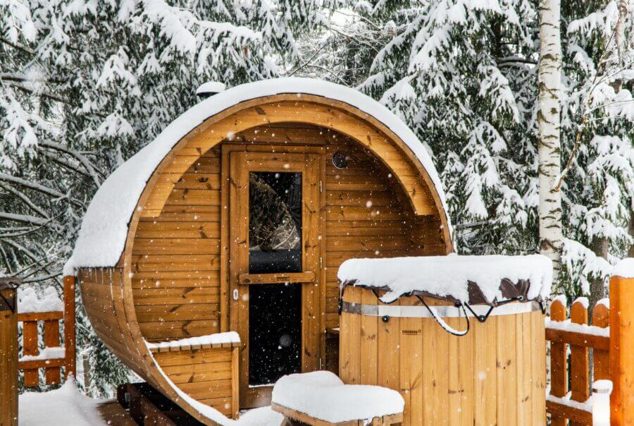 a barrell sauna in a vacation rental